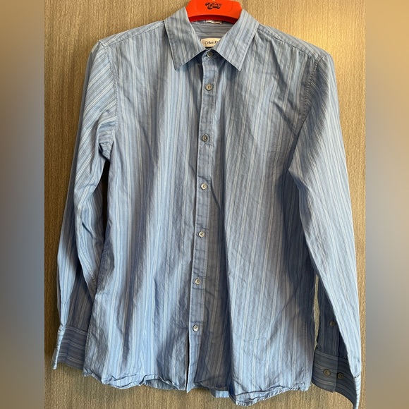 Calvin Klein Other - Calvin Klein - Modern Fit - Blue Striped Button Down Dress Shirt - Men’s Size M